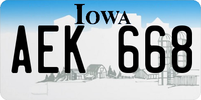 IA license plate AEK668