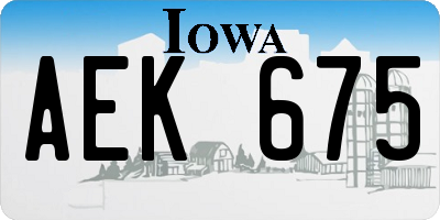 IA license plate AEK675