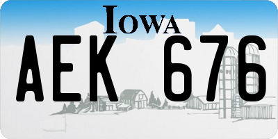 IA license plate AEK676