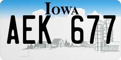 IA license plate AEK677