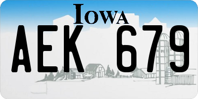IA license plate AEK679