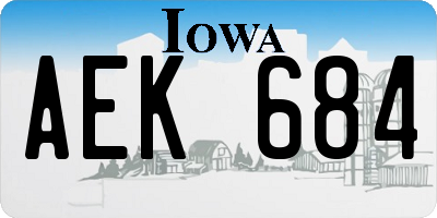IA license plate AEK684