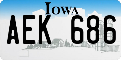 IA license plate AEK686