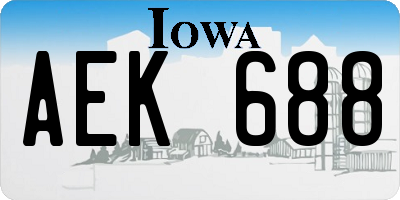 IA license plate AEK688