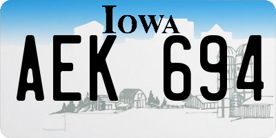IA license plate AEK694