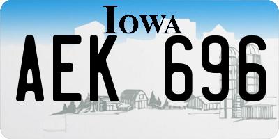 IA license plate AEK696