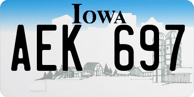 IA license plate AEK697