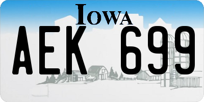 IA license plate AEK699