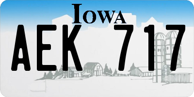 IA license plate AEK717