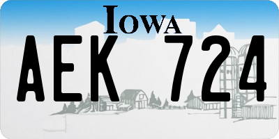 IA license plate AEK724