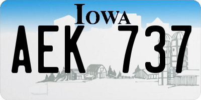 IA license plate AEK737