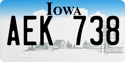 IA license plate AEK738