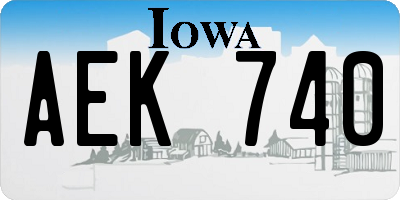 IA license plate AEK740