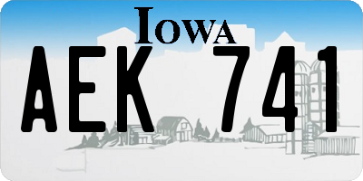IA license plate AEK741