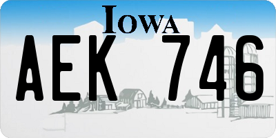 IA license plate AEK746