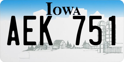 IA license plate AEK751