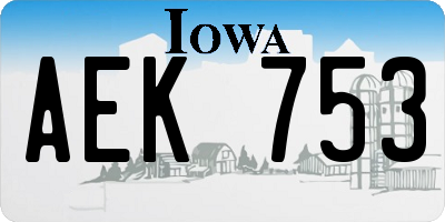 IA license plate AEK753