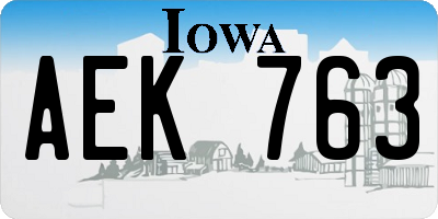 IA license plate AEK763