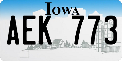 IA license plate AEK773