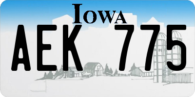 IA license plate AEK775