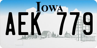 IA license plate AEK779