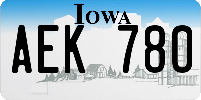 IA license plate AEK780