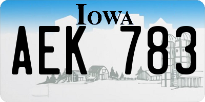 IA license plate AEK783