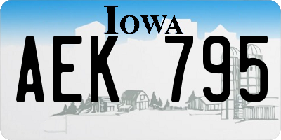 IA license plate AEK795