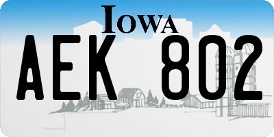 IA license plate AEK802