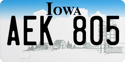 IA license plate AEK805