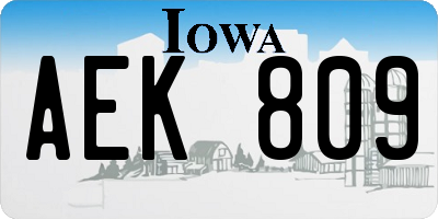 IA license plate AEK809