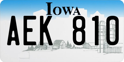 IA license plate AEK810