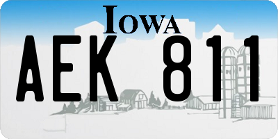 IA license plate AEK811