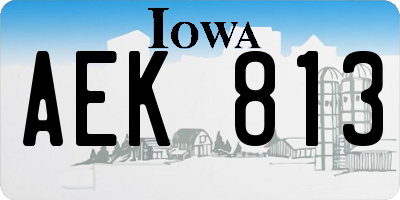 IA license plate AEK813