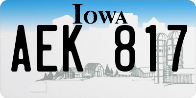 IA license plate AEK817