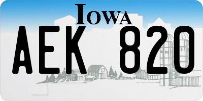IA license plate AEK820