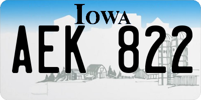 IA license plate AEK822