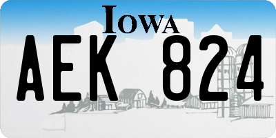 IA license plate AEK824