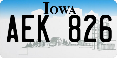 IA license plate AEK826