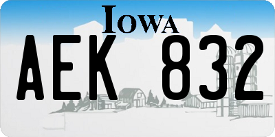 IA license plate AEK832