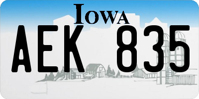 IA license plate AEK835