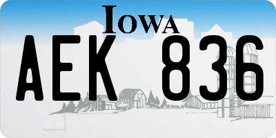 IA license plate AEK836