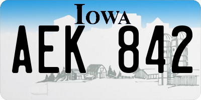 IA license plate AEK842