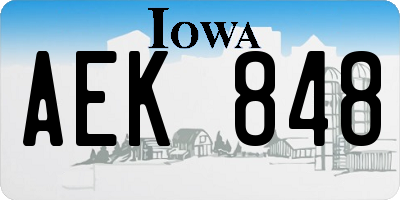 IA license plate AEK848