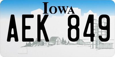 IA license plate AEK849