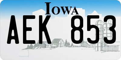 IA license plate AEK853