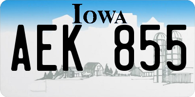 IA license plate AEK855