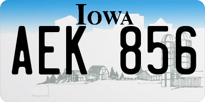 IA license plate AEK856