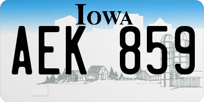 IA license plate AEK859