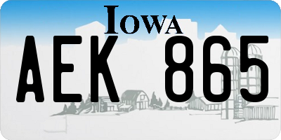 IA license plate AEK865